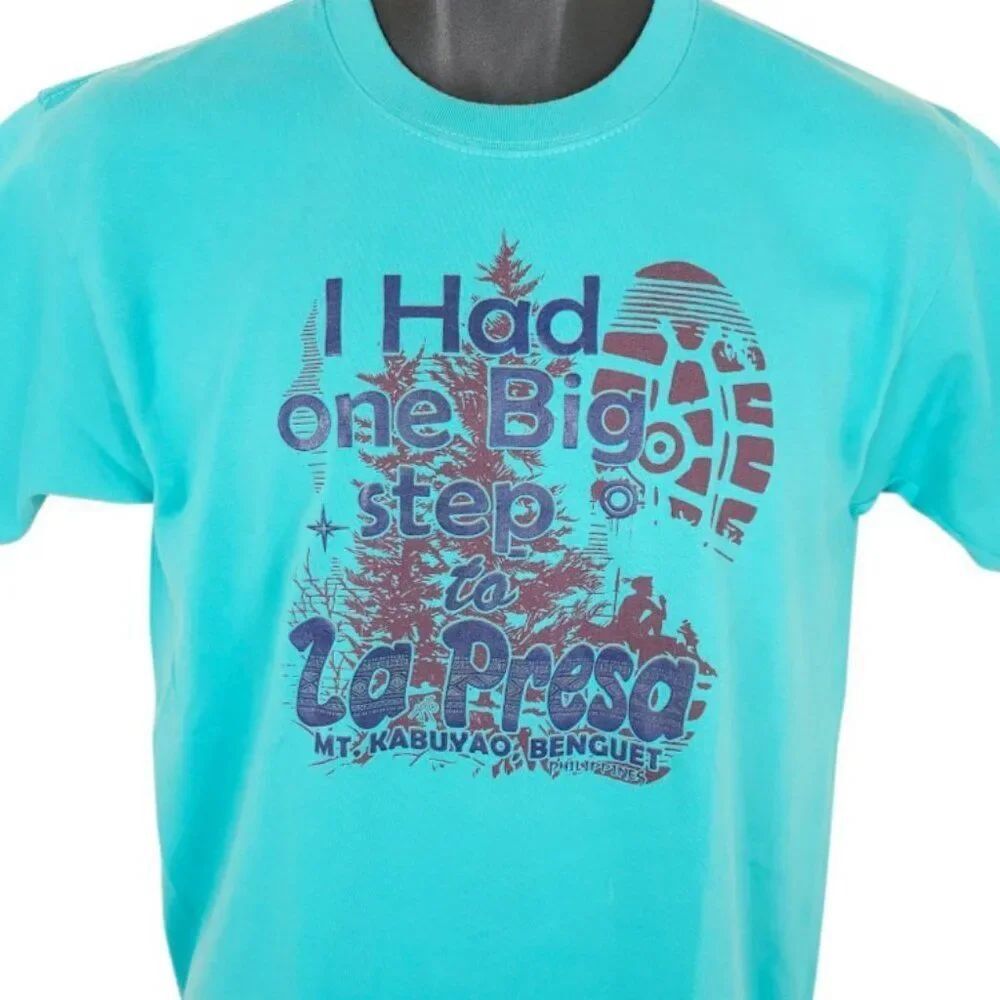 La Presa T Shirt Mens Size Medium Blue Mt Kabuyao Benguet Philippines Souvenir